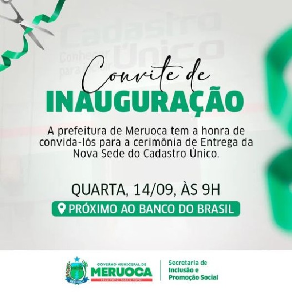 O novo endereço do cadunico é na rua Dom José, próximo ao Banco do Brasil.