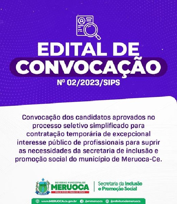 EDITAL DE CONVOCAÇÃO N° 02/2023/SIPS
